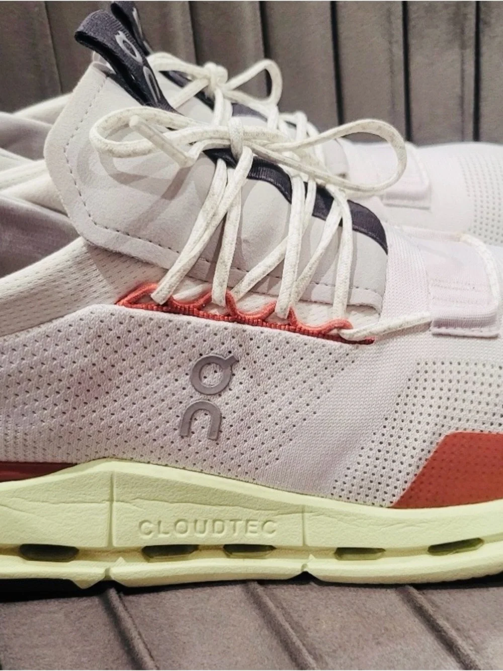 ON Cloudnova White Limelight Brown Running Sneakers Shoes-Women’s 9 OR Mens 7.5 - Picture 2 of 6